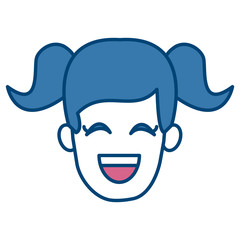 Woman smiling with eyes closed icon vector illustration graphic design