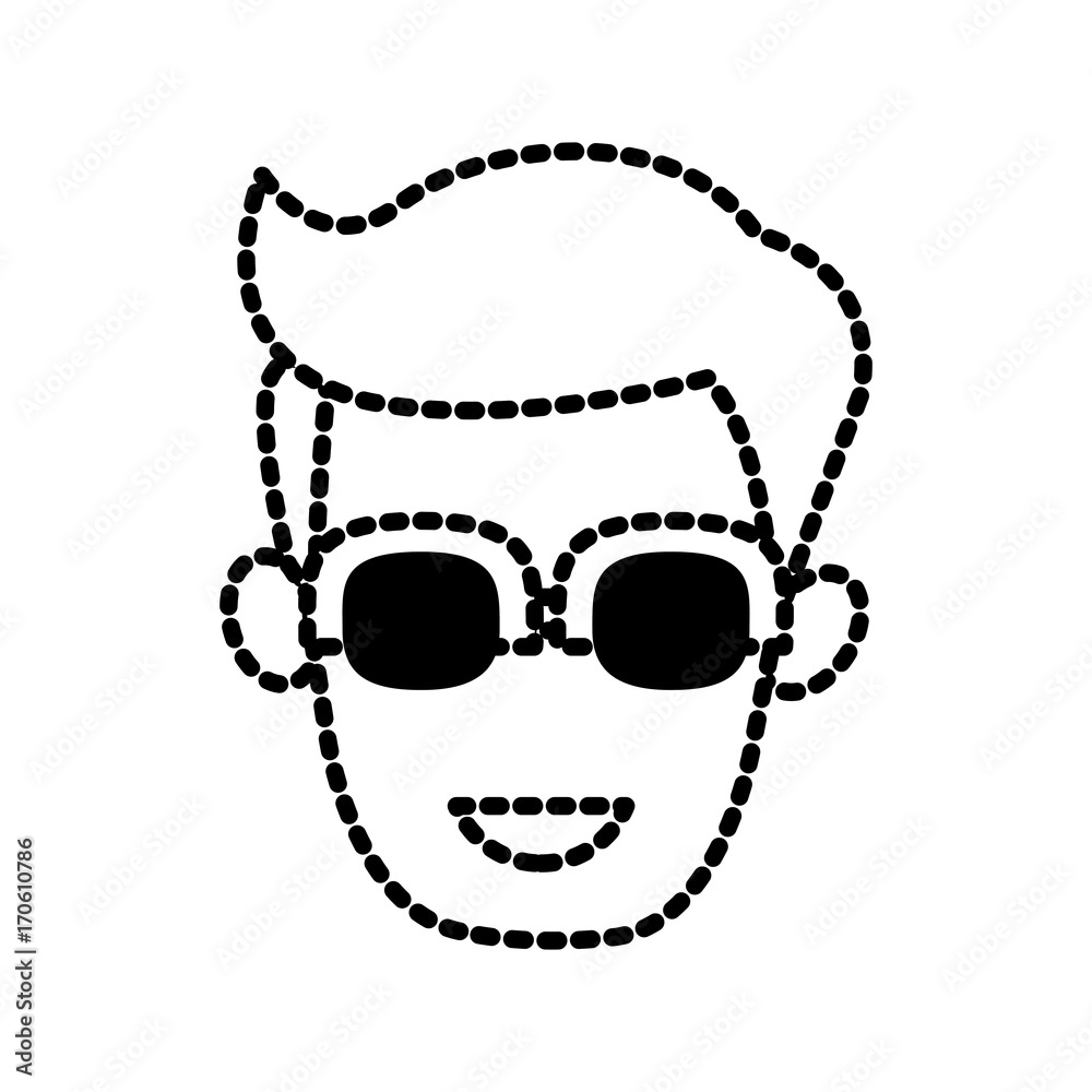 Wall mural man with glasses icon vector illustration graphic design