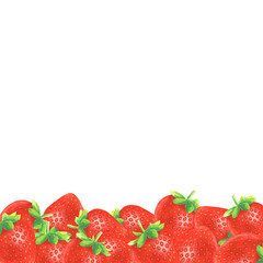 Watercolor strawberry frame