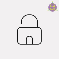 open lock line icon