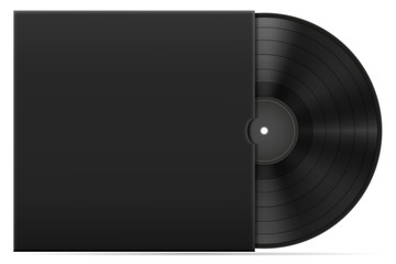 retro vinyl disk in the cover stock vector illustration