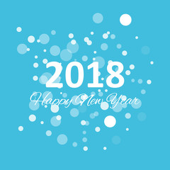 happy new year 2018 with snowflake and bokeh pattern on winter blue background vector 