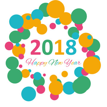 Happy New Year 2018 multicolor background for your greetings card illustration
