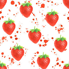Strawberry pattern with splashes