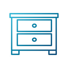 Wooden nightstand isolated icon vector illustration graphic design