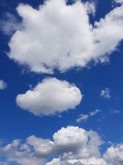 Obraz premium Haufenwolken vor blauen Himmel