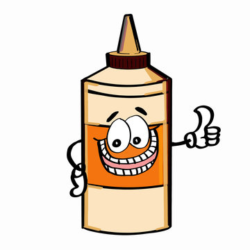 cartoon glue bottle thumbs up clip art preview