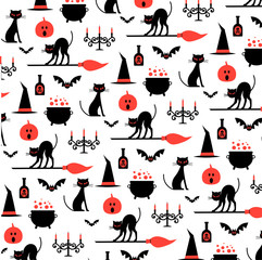 halloween pattern on white