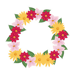 Round frame of flowers icon vector illustration graphic design