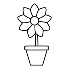 Flower in vase icon vector illustration graphic design