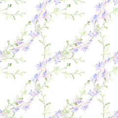 Obraz na płótnie Canvas Summer flowers. Watercolor. Seamless pattern. Use printed materials, signs, items, websites, maps, posters, postcards, packaging.