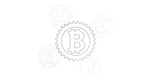 dependency - rotating cogwheels endless loop