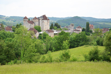 Fototapeta na wymiar Curemonte medieval village in Correze department in central France