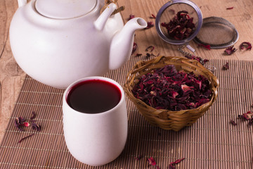Hibiscus Tea into a cup