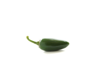 green jalapeno chili pepper isolated in white background