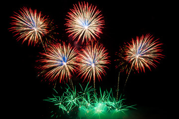 Fireworks, Fireworks light up the sky,New Year celebration fireworks