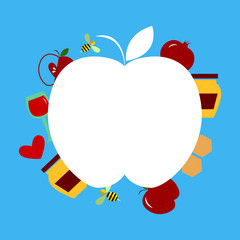 badges and design elements for Rosh Hashana, jewish new year.
