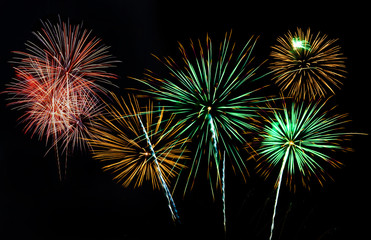Fototapeta premium Fireworks, Fireworks light up the sky,New Year celebration fireworks