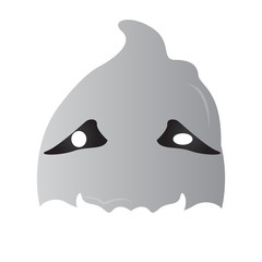 Isolated halloween ghost mask on a white background, Vector illustration