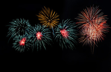 Fototapeta premium Fireworks, Fireworks light up the sky,New Year celebration fireworks