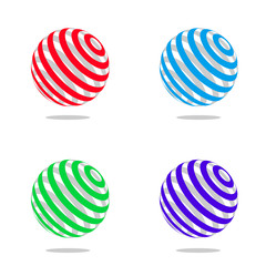 3d band sphere logo design element. Modern technology vector illustration.