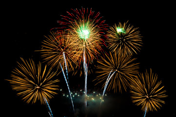 Fototapeta na wymiar Fireworks, Fireworks light up the sky,New Year celebration fireworks