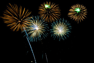Fireworks, Fireworks light up the sky,New Year celebration fireworks