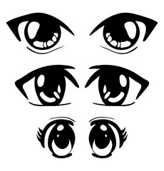 manga eyes vector symbol icon design. Beautiful illustration isolated on white background
