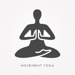 Silhouette icon movement yoga