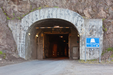 Entrance to the tunnel in Iceland