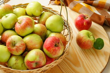 ripe apples in a basket