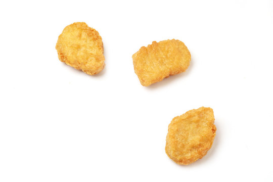 chicken nagets on white background