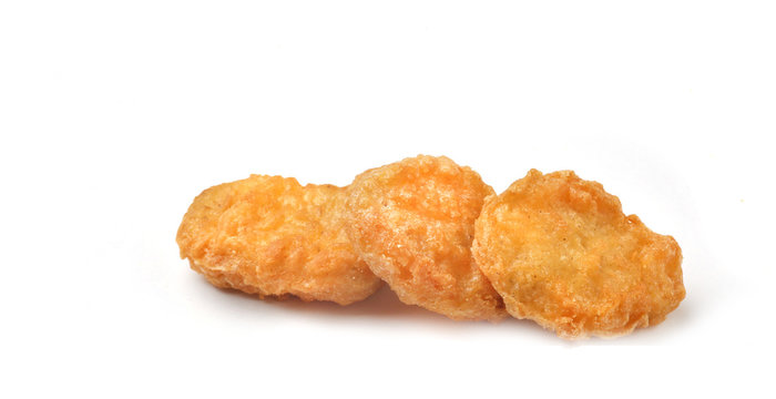 chicken nagets on white background
