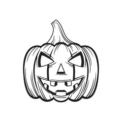 cartoon Halloween Pumpkin isolated on white background