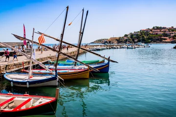 Tapeten Tor Die katalanischen Boote in Collioure, die Perle der Vermeille-Küste