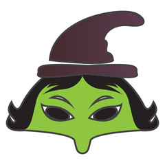 Isolated halloween witch mask on a white background, Vector illustration
