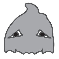 Isolated halloween ghost mask on a white background, Vector illustration