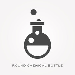 Silhouette icon round chemical bottle