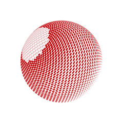 Abstract globe dotted sphere. 3d halftone effect vector background. Color vector illustration.