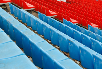 Tribunes, seats in a football stadium