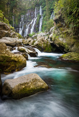 Fototapeta premium Les Cormorans Waterfall on La Reunion Island, France