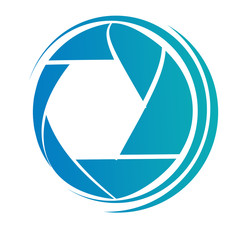 Camera lens logo