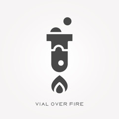 Silhouette icon vial over_fire