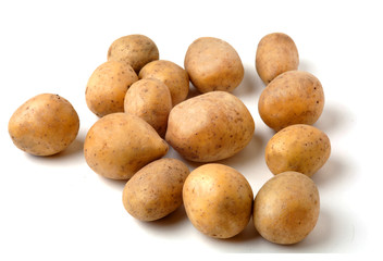 potatoes on a white background