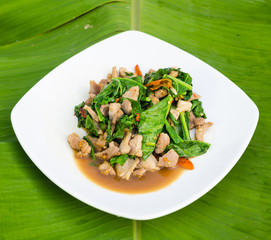 Kale fried in oyster sauce