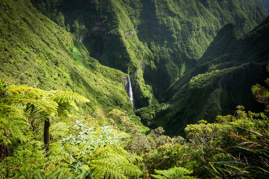Famous Trou de Fer Waterfall, La Reunion, France