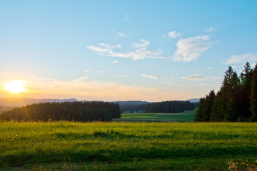Fototapeta na wymiar Sonnenuntergang Schwarzwald furtwangen