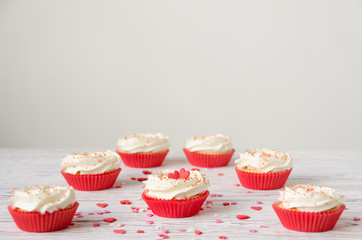 Cupcakes with heart decoration