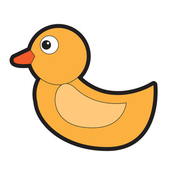 Isolated rubber duck toy on a white background, Vector illustration