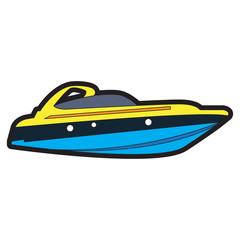 Isolated ship toy on a white background, Vector illustration